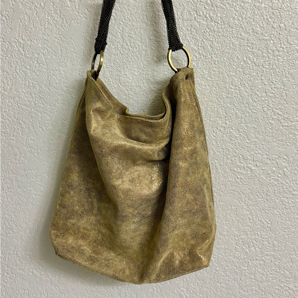 Cache Gold Leather Bag